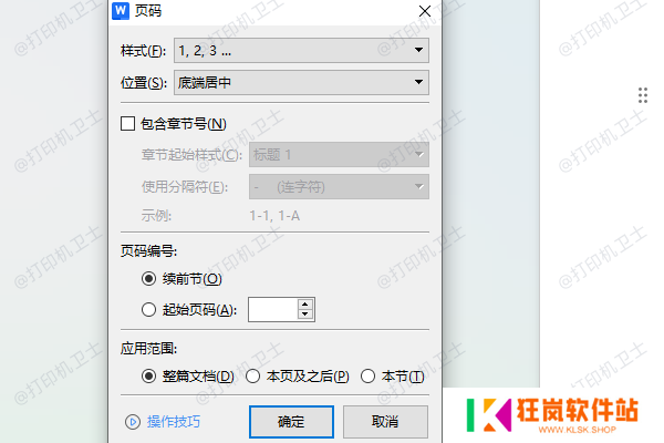 确认文档中是否正确设置了页码
